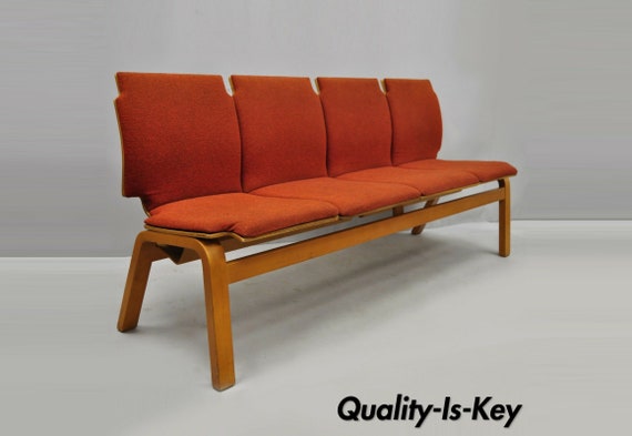 Vintage 4 Seat Bentwood Mid Century Modern Bench Banquette By Etsy