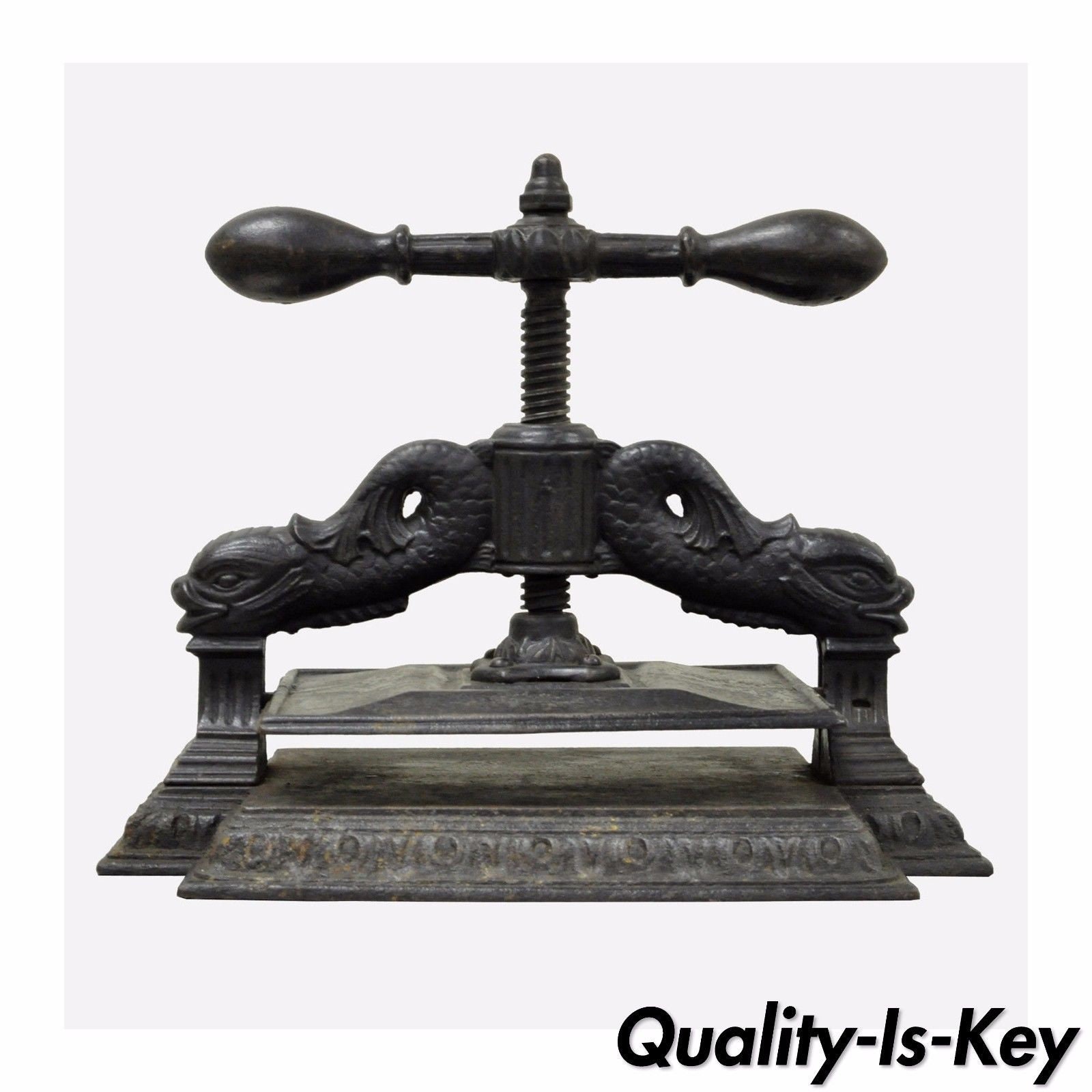 An oversized nineteenth century antique book press, mahogany and