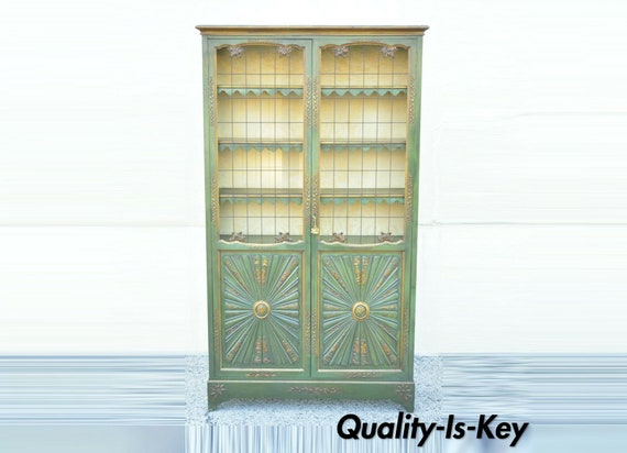 Green curio cabinet online