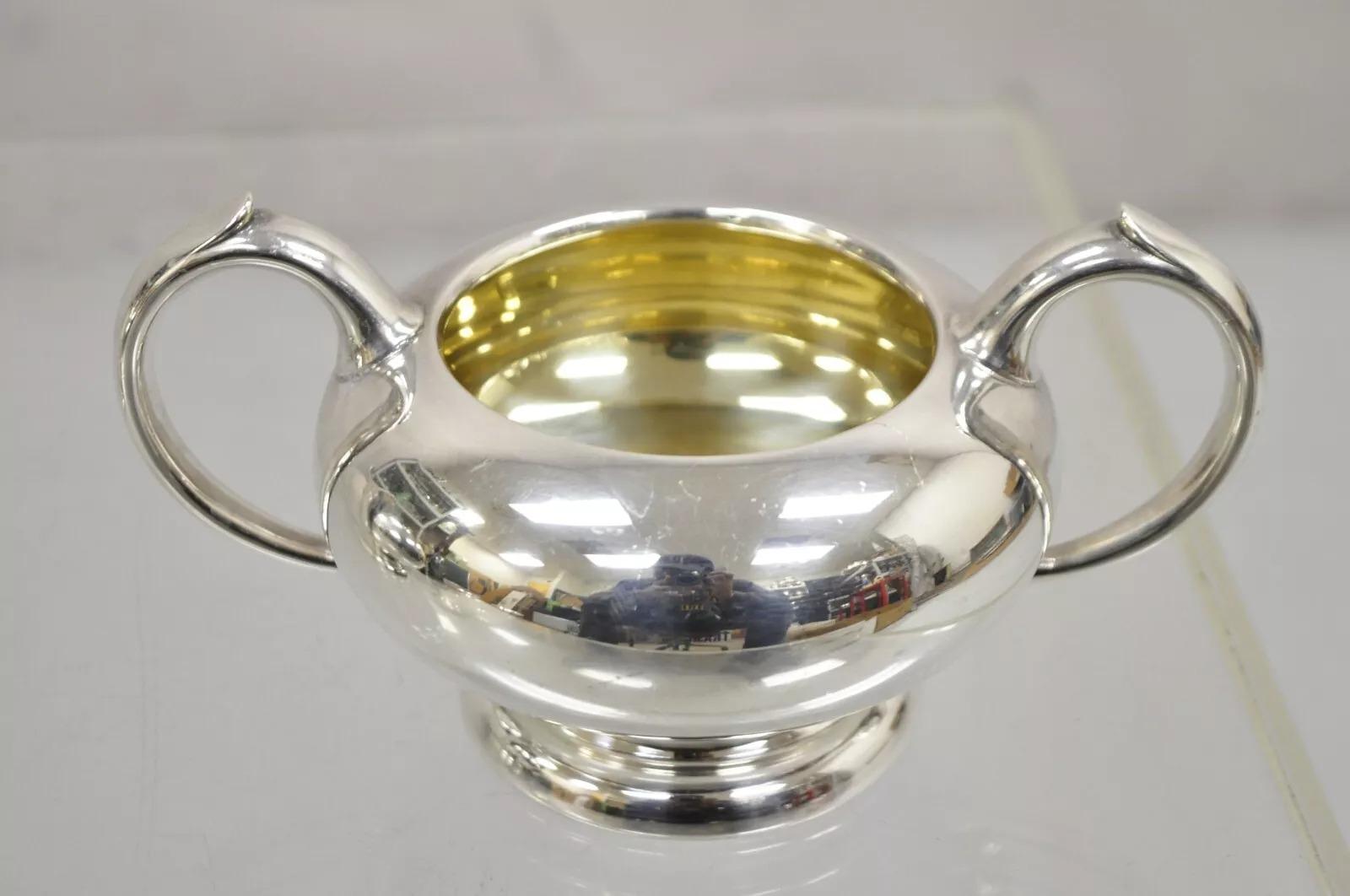 Antique Birks Regency Plate Silver Plated Tea Pot Set - 3 Pc