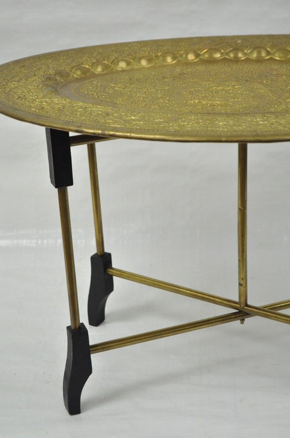 Vintage moroccan brass tray table online