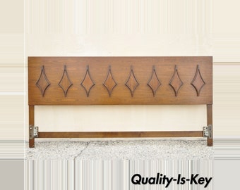 Mid Century Modern Sculpted Walnut King Size Headboard by Hanover Made Furniture