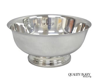 Frutero moderno Gorham YC781 de 23 cm (9 pulgadas), chapado en plata, estilo vintage de mediados de siglo.