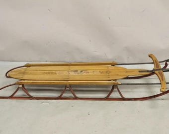 Vintage Flexible Flyer Airline Racer No 60 Wooden Sled Planet Jr
