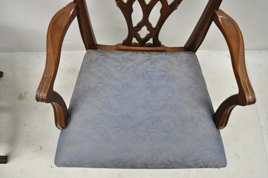 Vintage georgiano Chippendale tallado caoba comedor capitanes | Etsy