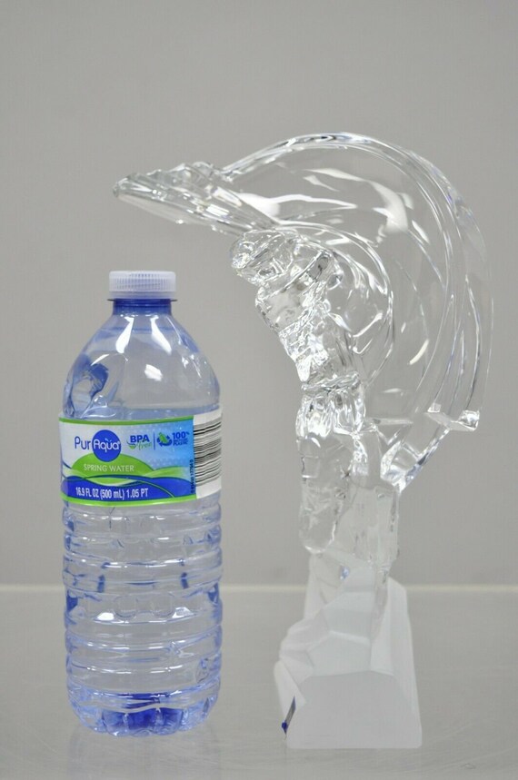 Sculpture Cristal De Sevres Crystal 10.5 Glass Golfer Golf Statue 