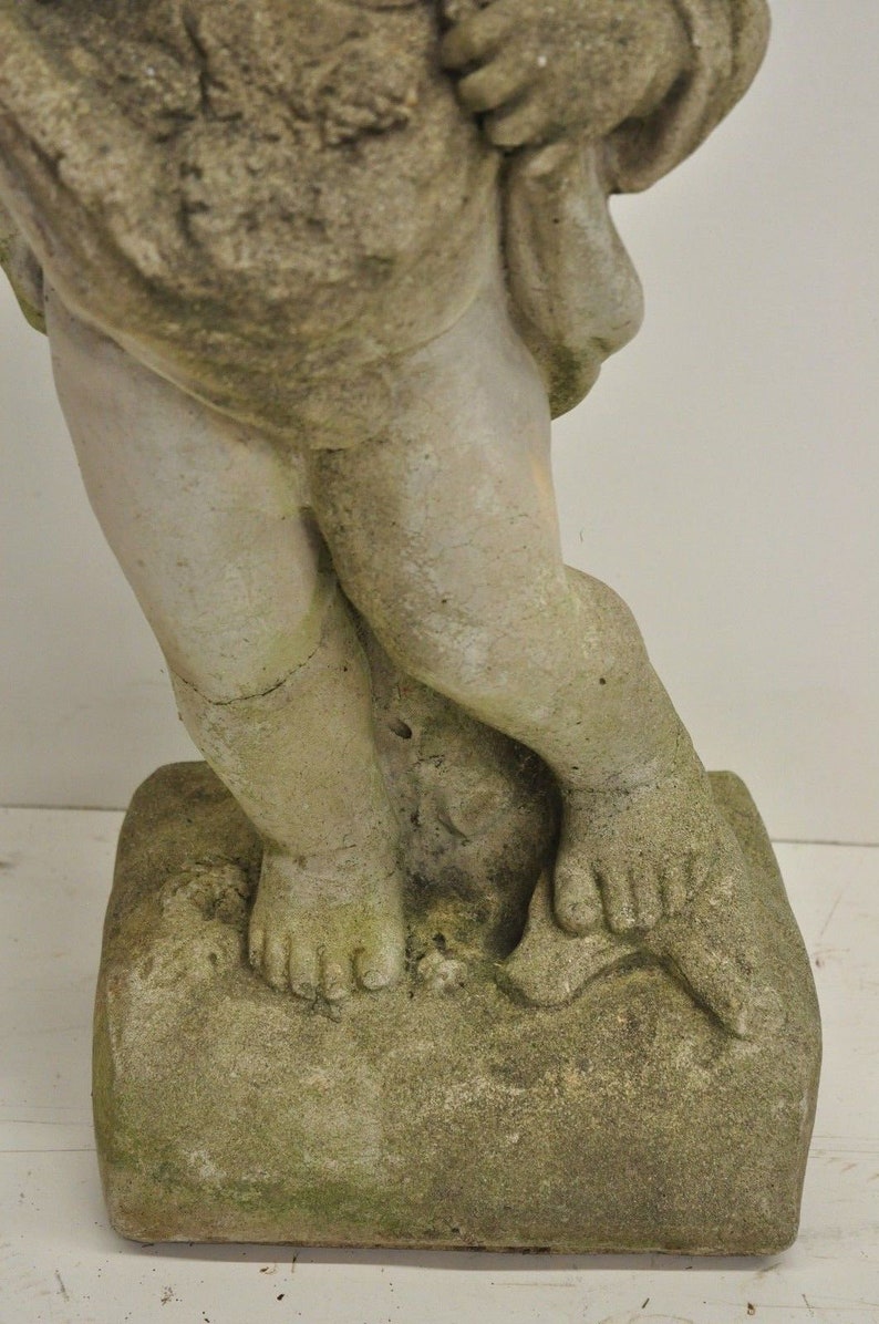 Concrete Four Seasons Style Baby Cherub Cement Garden Statue Etsy