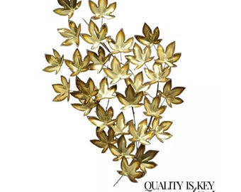 Vintage Curtis Jere Large 48" Maple Leaf Metal Brutalist Wall Art Sculpture