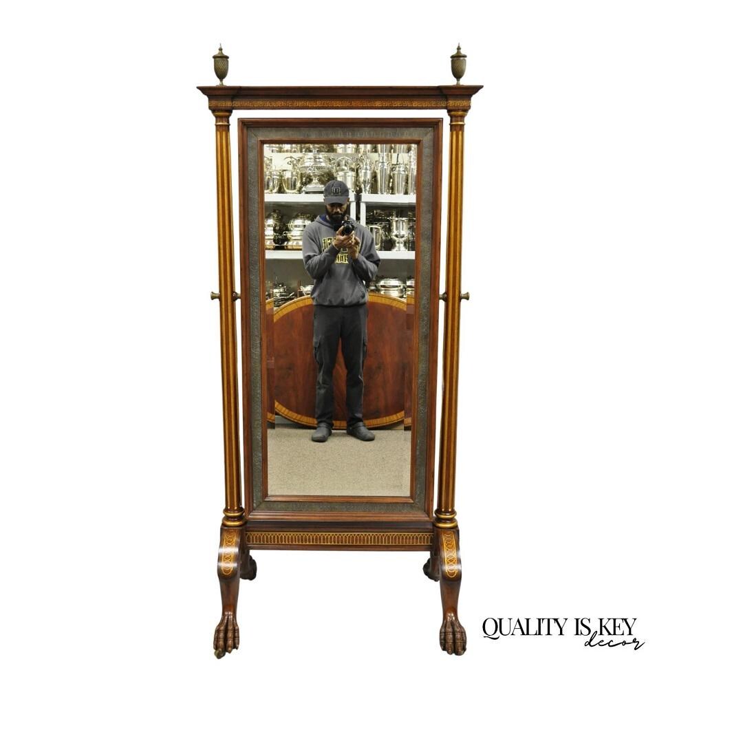 Maitland Smith French Empire Style Mahogany Paw Foot Tall Dressing