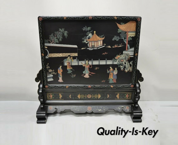 Vintage Chinese Black Lacquer Asian Fireplace Screen Fire Screen Divider -  Etsy