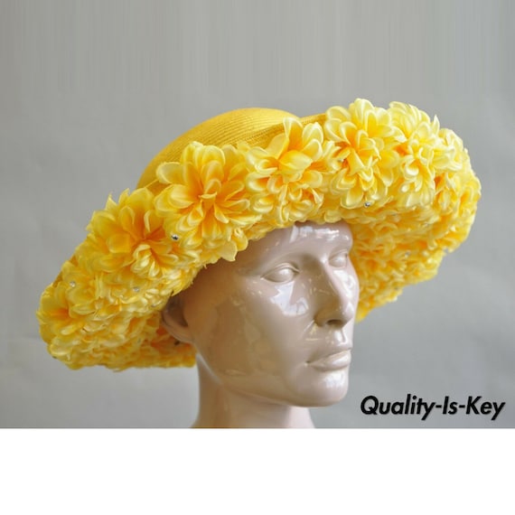 Vintage Jack McConnell Boutique Yellow Straw Beje… - image 1