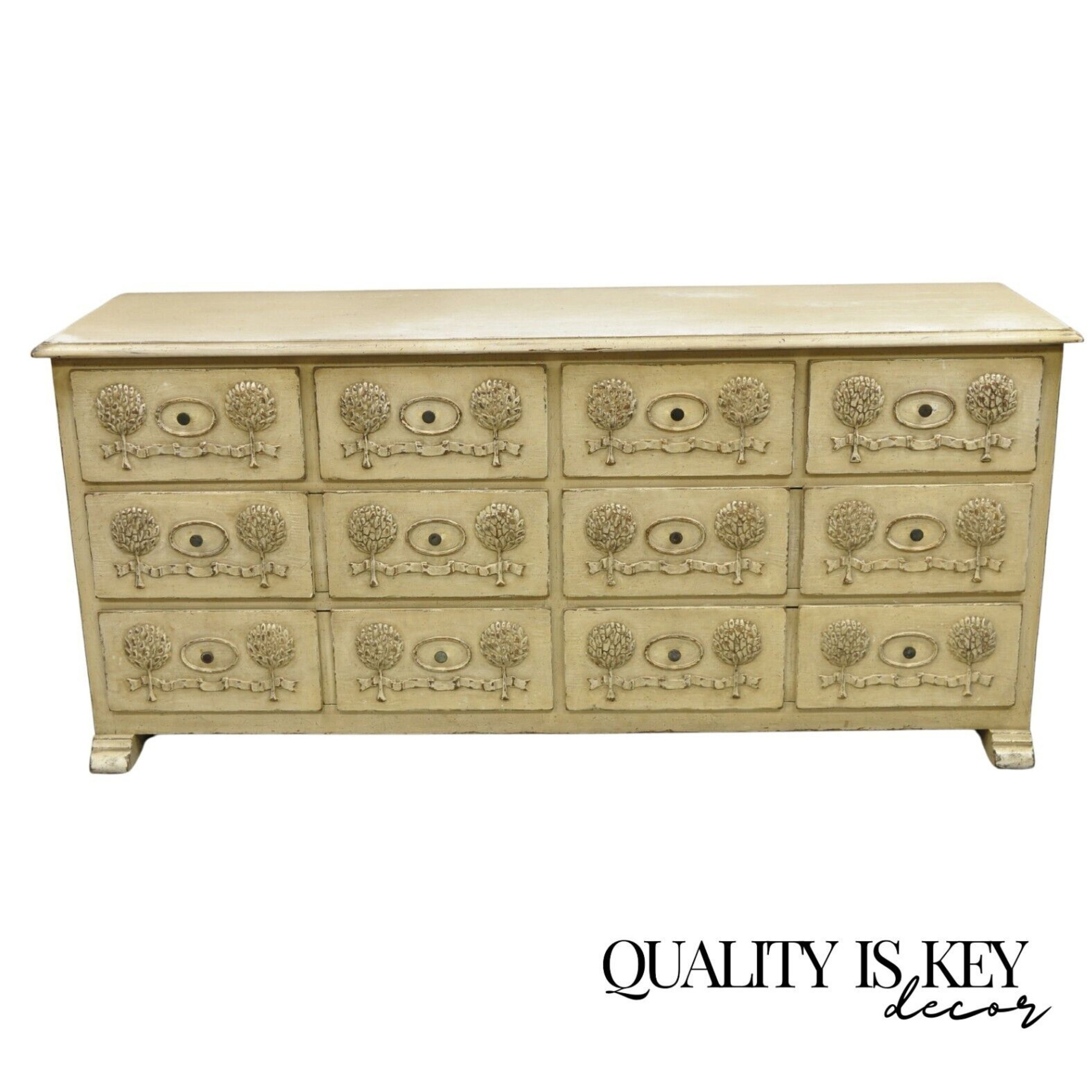 French Country Provincial Cream Distress Painted 8 Drawer Dresser by  Roundtree - Etsy
