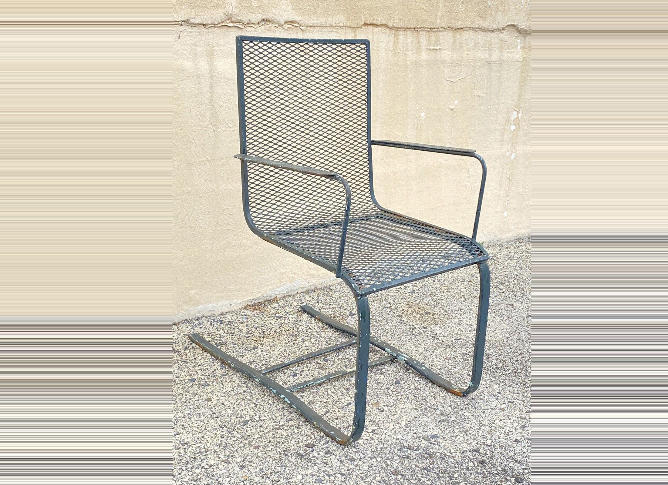 wrought iron mesh patio chairs