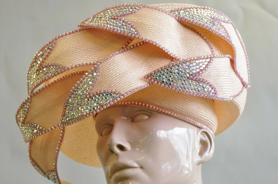 Vintage Jack McConnell Pink Iridescent Jewel Stra… - image 5