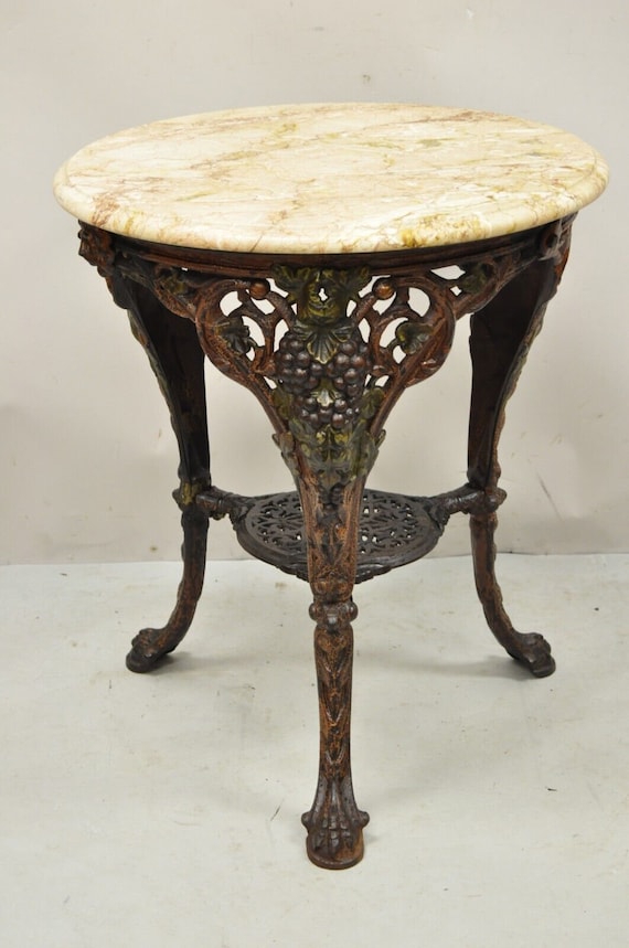 Antique round marble top table deals
