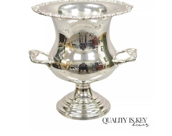 Sheridan Victorian Bulbous Silver Plated Champagne Chiller Ice Bucket Engraved