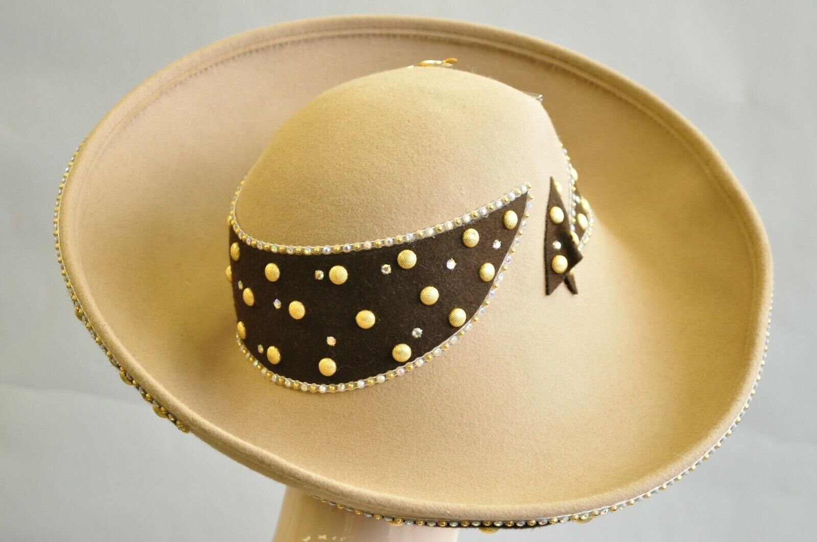 Vintage Jack Mcconnell Boutique Brown Camel Wool Wide Brim  display picture 1