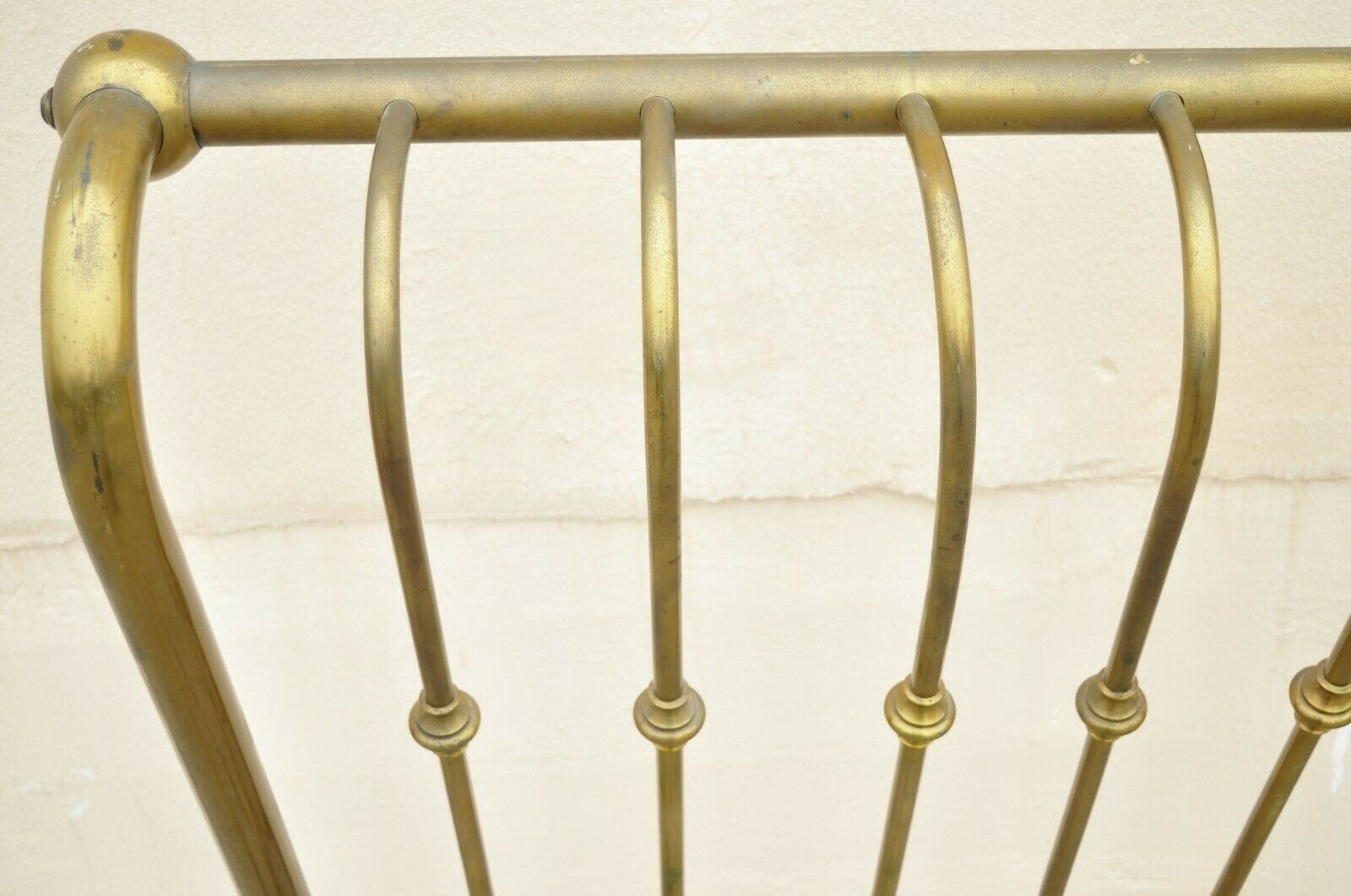 Antique Victorian Full Size Gold Brass Sleigh Bed w Cast Iron Etsy