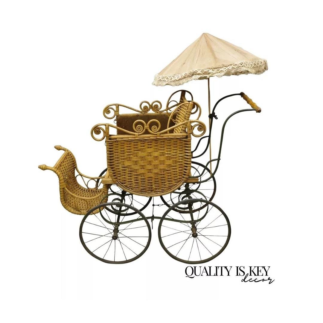 Vintage Full Size Wicker Stroller