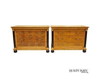 Thomasville Grand Classics Empire Biedermeier Maple Bachelor Chest Dresser, Pair