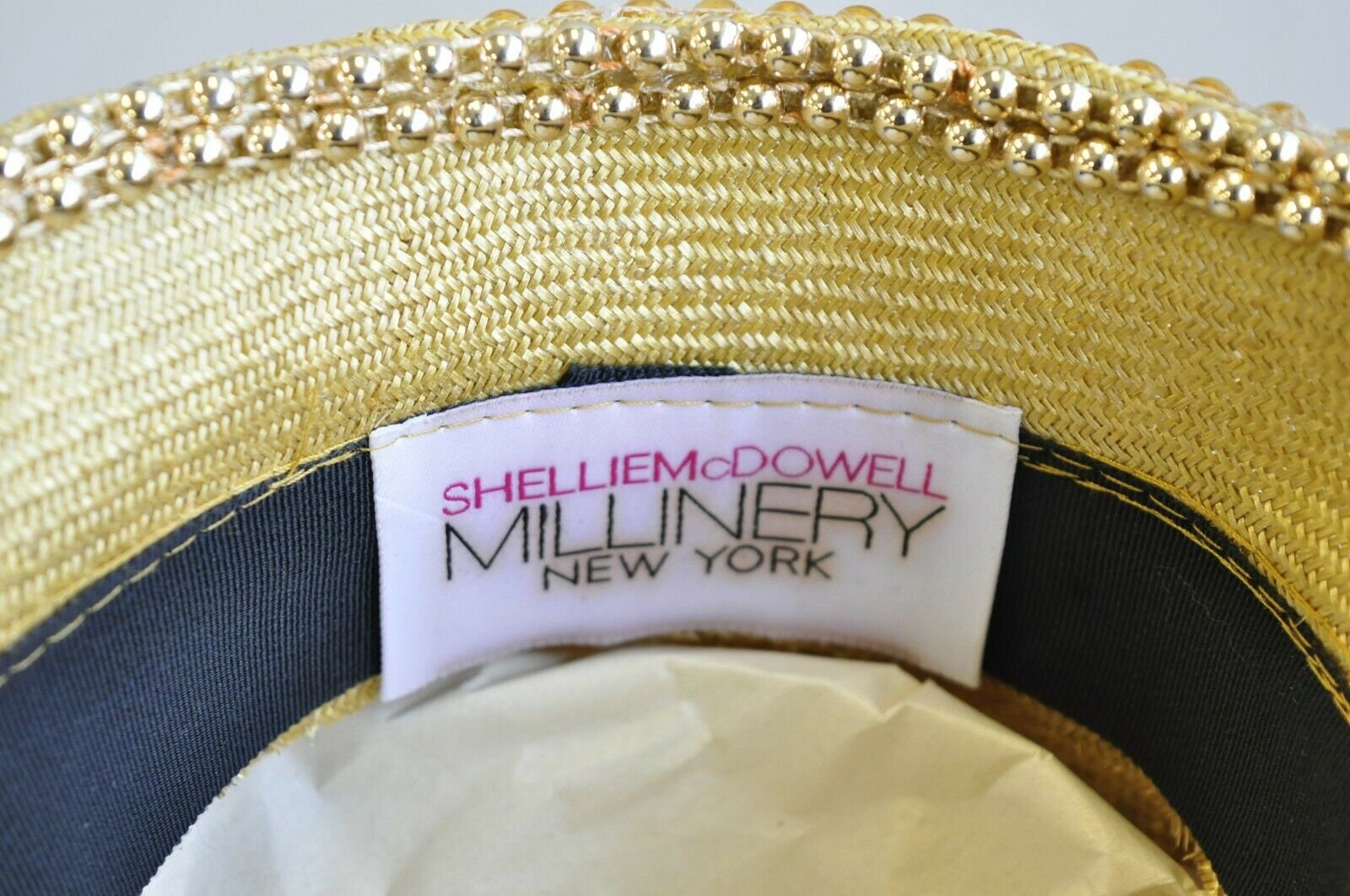 Vintage Shellie McDowell NY Copper Metallic Dress Hat Gold Lace Rhinestones Lace Formal Hats for Women for sale | eBay main image 4