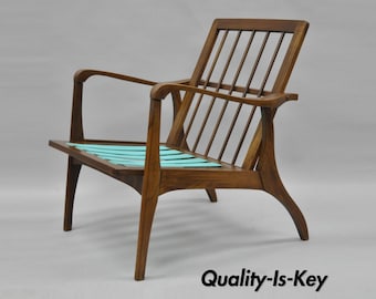 Vintage Mid Century Danish Modern Walnut Lounge Chair Sculptural Adrian Pearsall Kagan Style