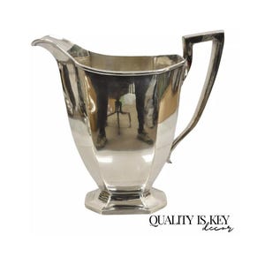 Vintage Sheffield USA Art Deco Silver Plated Water Pitcher