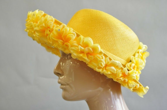 Vintage Jack McConnell Boutique Yellow Straw Beje… - image 7