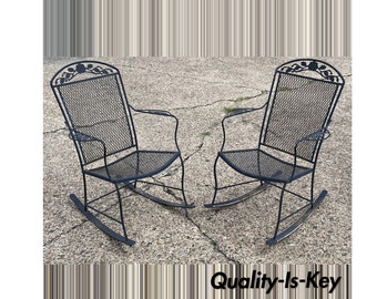 Outdoor iron 2024 rocking chair
