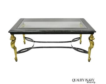 A Lion Empire Style Brass and Glass Desk - Etsy