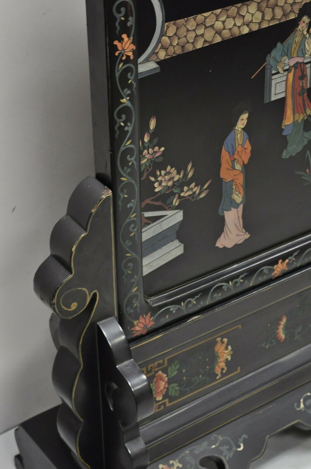 Vintage Chinese Black Lacquer Asian Fireplace Screen Fire Screen Divider -  Etsy