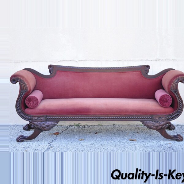 Antique American Empire Sofa Etsy