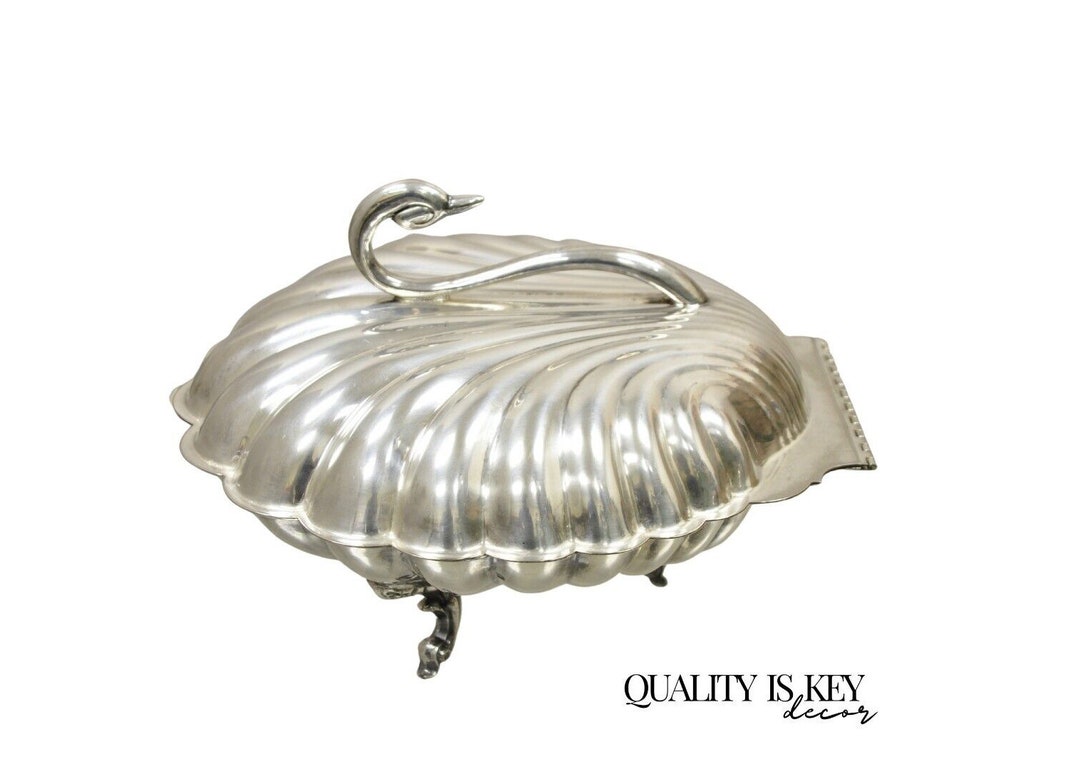 Leonnard Shell Leonard Silverplate Clam Shell Form Silver Plated Hinged Warmer With ...