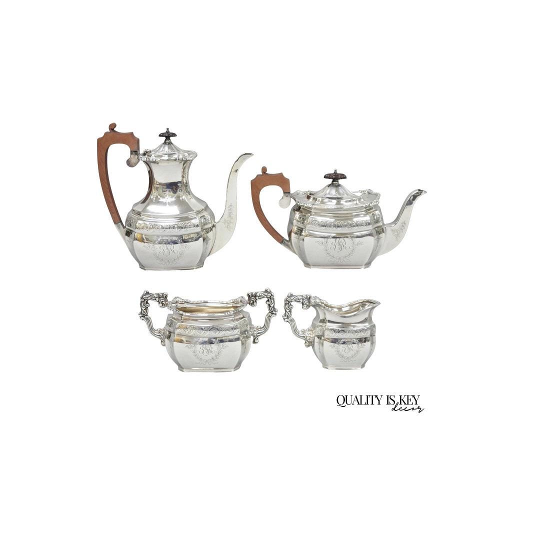 Antique Bailey Banks & Biddle English Edwardian Silver Plated Tea Set ...
