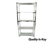 Vintage Mid Century Baughman Sculptural Chrome Glass Etagere Bookcase Shelf