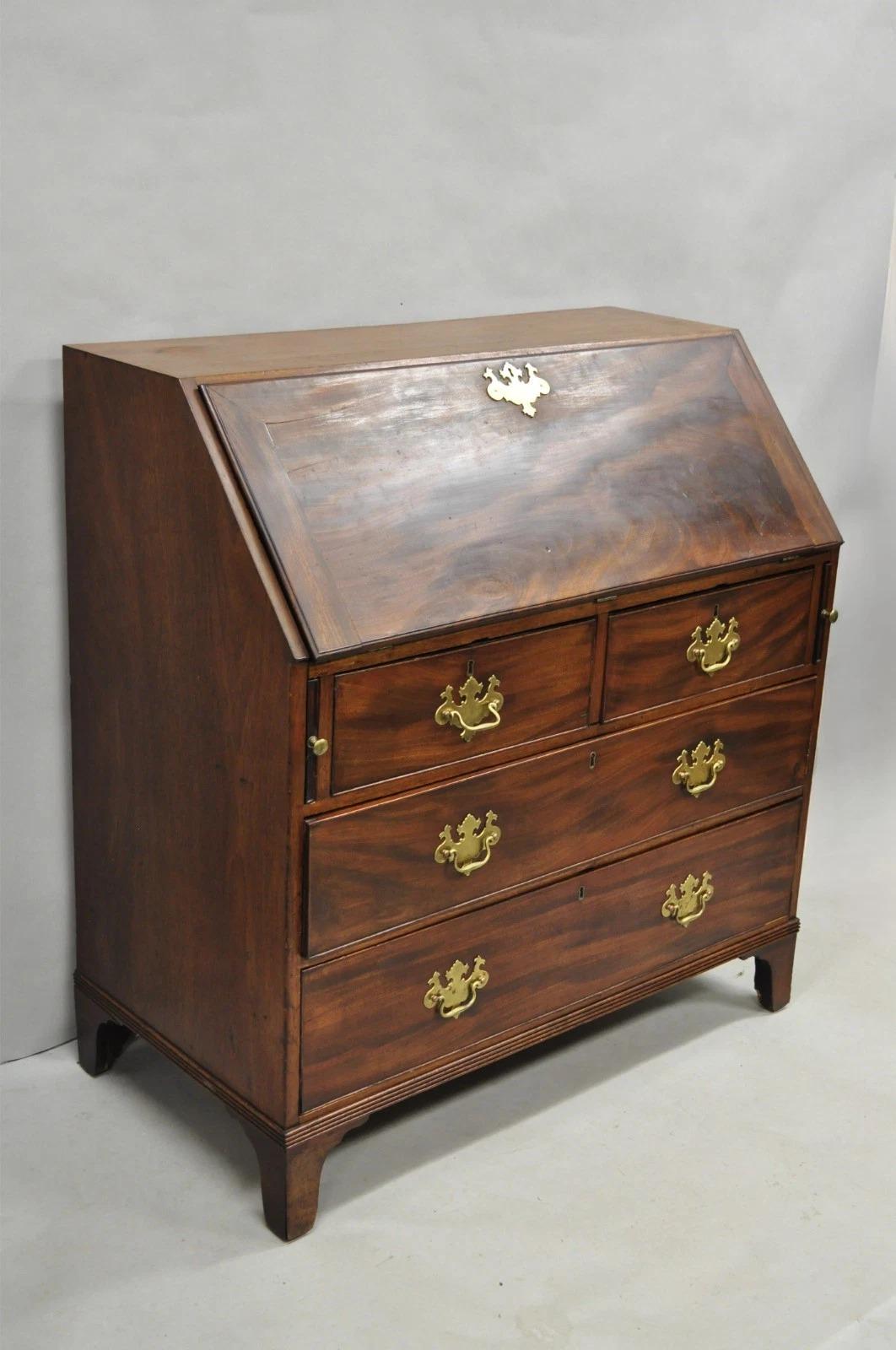 Antique 19th C. Chippendale George III Mahogany Slant Front