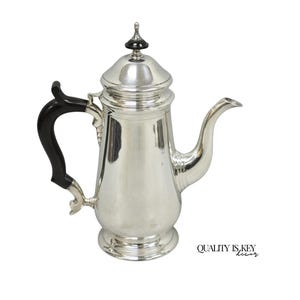 Antique Leonard Art Deco Silver Plated Teapot Coffee Pot w/ Celluloid Handle