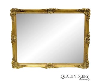 Vintage Friedman Brothers Gold French Rococo Style 45" Rectangular Wall Mirror