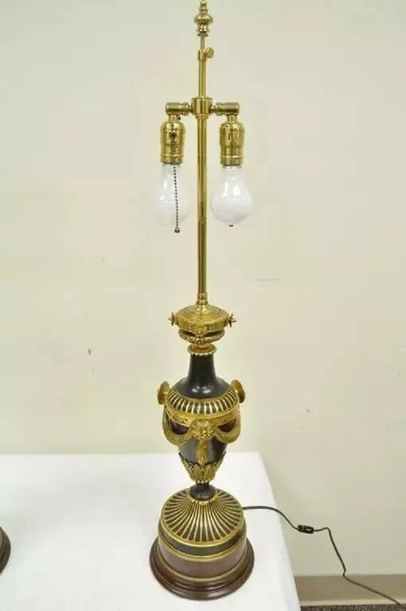 19th C. French Neoclassical Louis XVI Style Bronze Drape Urn Table