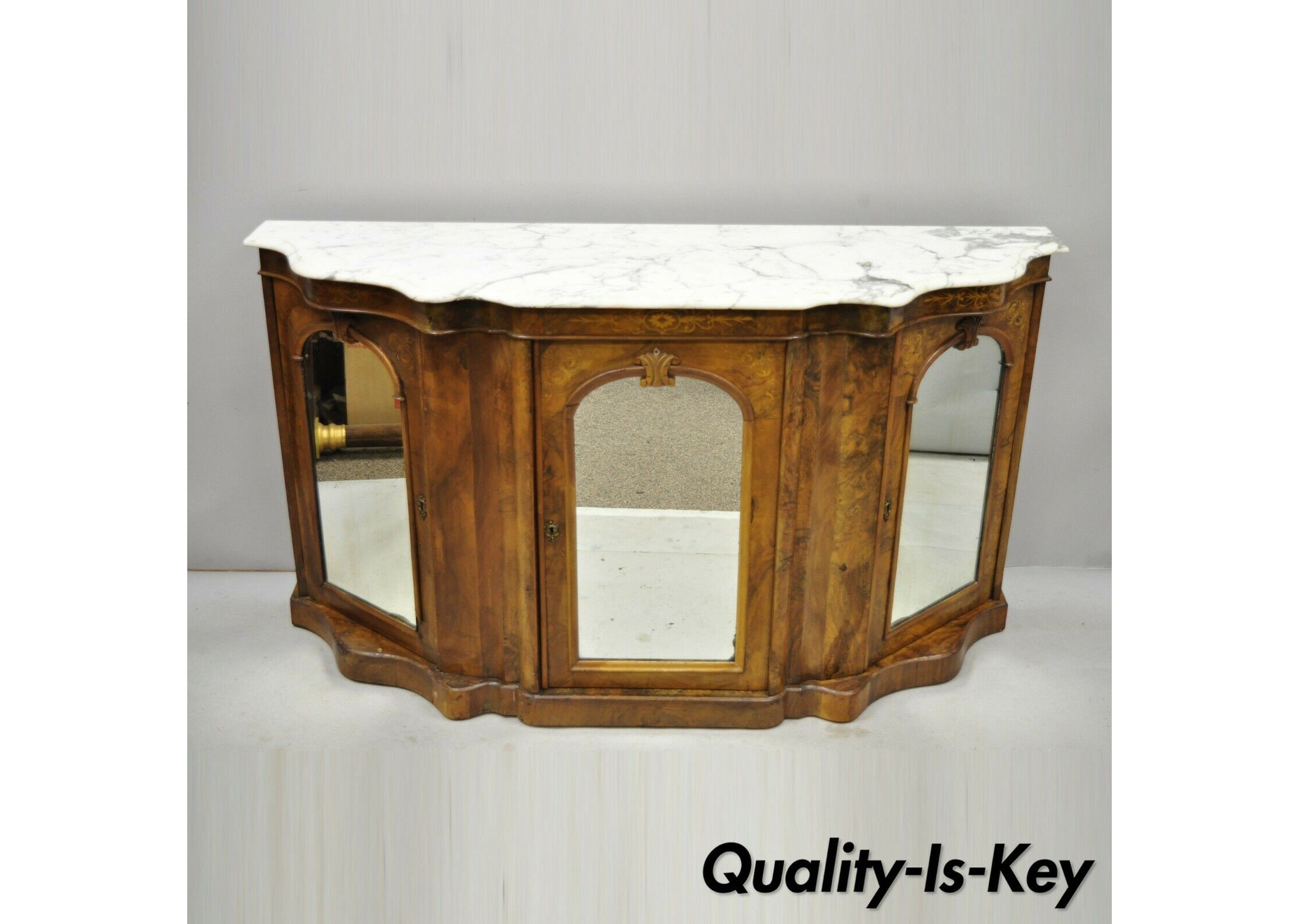 Antique credenza with marble top deals