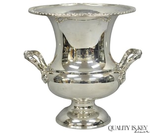 Victorian Silver Plated Potbelly Trophy Cup Champagne Chiller Bar Ice Bucket