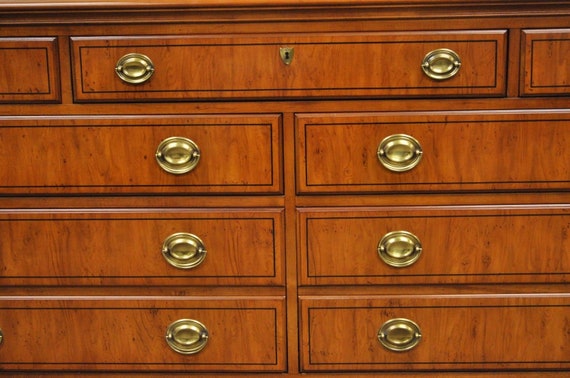 Drexel Heritage Yorkshire Yew Wood Banded Ebony Long Dresser Etsy