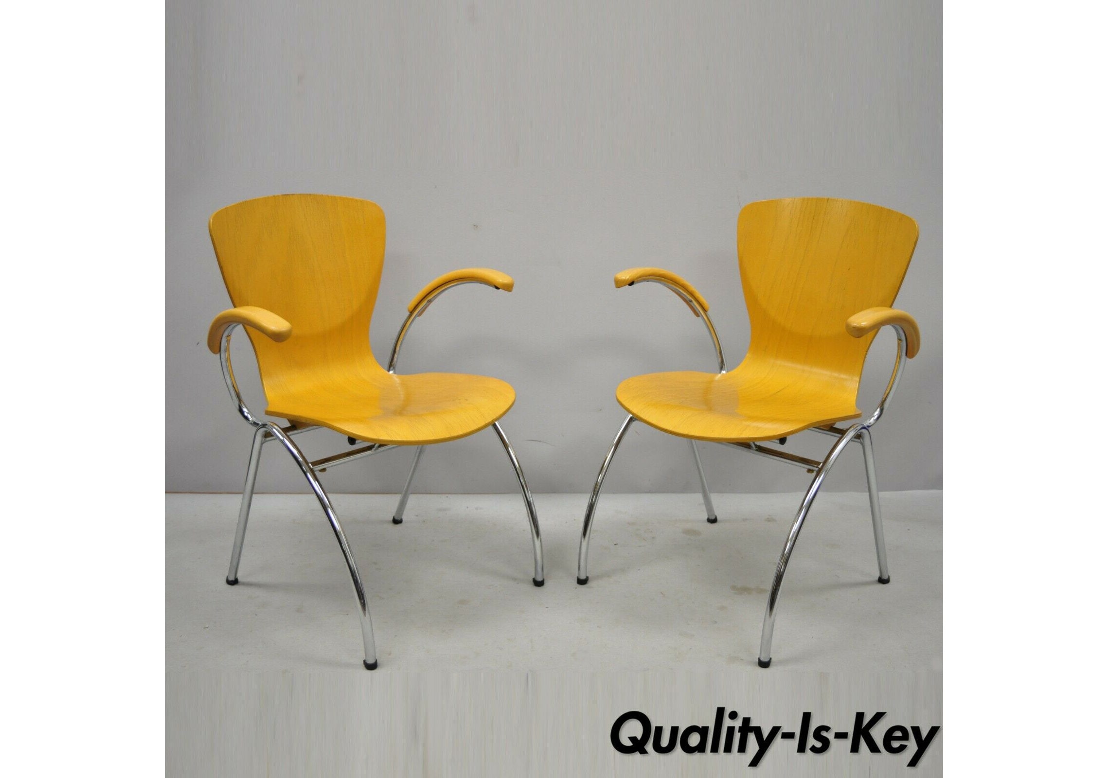 Pair of Kimball Bingo Stacking Arm Chairs Mid Century Danish Modern Style Etsy Australia