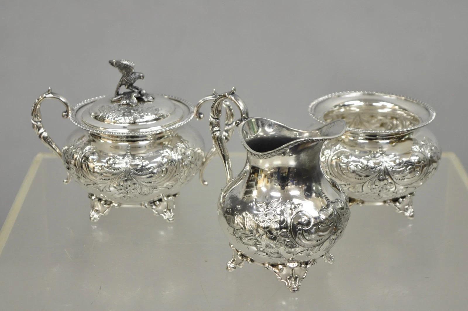 Antique John Turton Sheffield England Victorian Silver Plated Tea