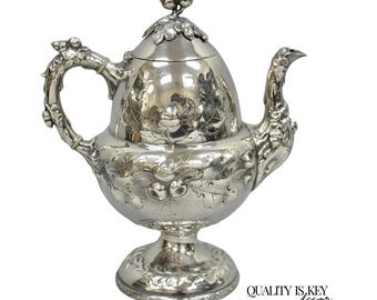 Antique John Turton Sheffield England Victorian Silver Plated Tea