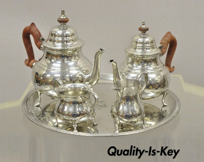 Kirk Stieff Williamsburg Pewter Coffee Tea Set With Tray 5 Pc Set Etsy