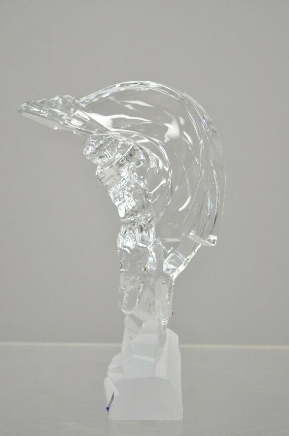 Sculpture Cristal De Sevres Crystal 10.5 Glass Golfer Golf Statue 