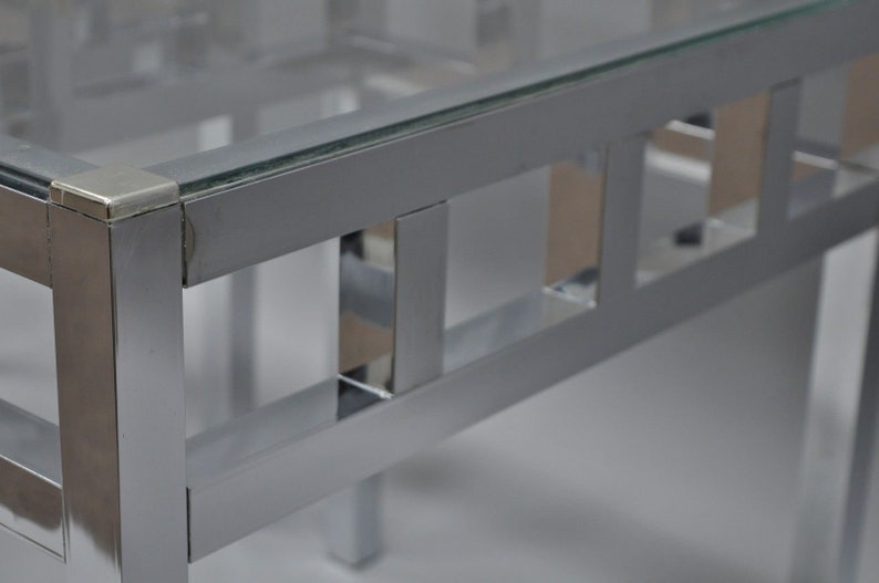 Pair of Chrome & Glass Mid Century Modern Rectangle End Table Etsy