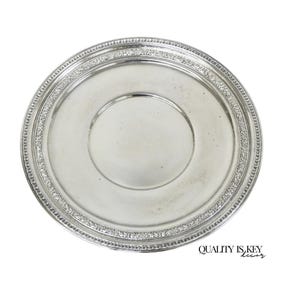 Vintage Reed & Barton 1241 Round Victorian Silver Plated Serving Platter Tray