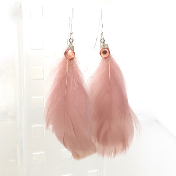 Long Feather Earring Etsy